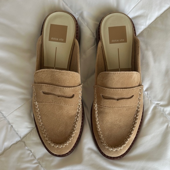 Dolce Vita Shoes - Dolce Vita Women's Tan Suede Penny Loafer Mules
